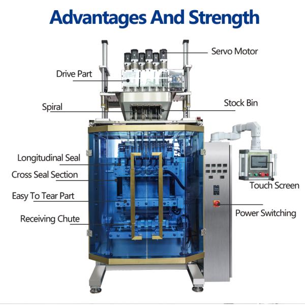 Vertical Multi Lane Packing Machine for Back Seal Small Bag Glucose Electrolyte Powder