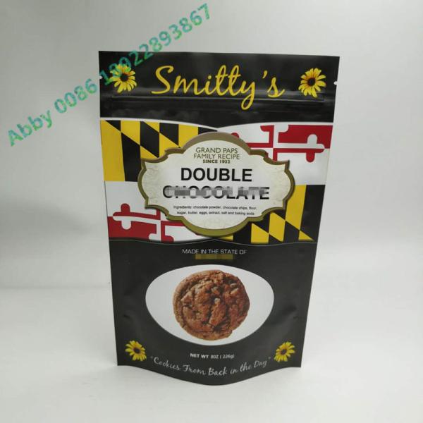 Stand Up Snack Bag Packaging Three Side Seal Round Corner With Zipper
