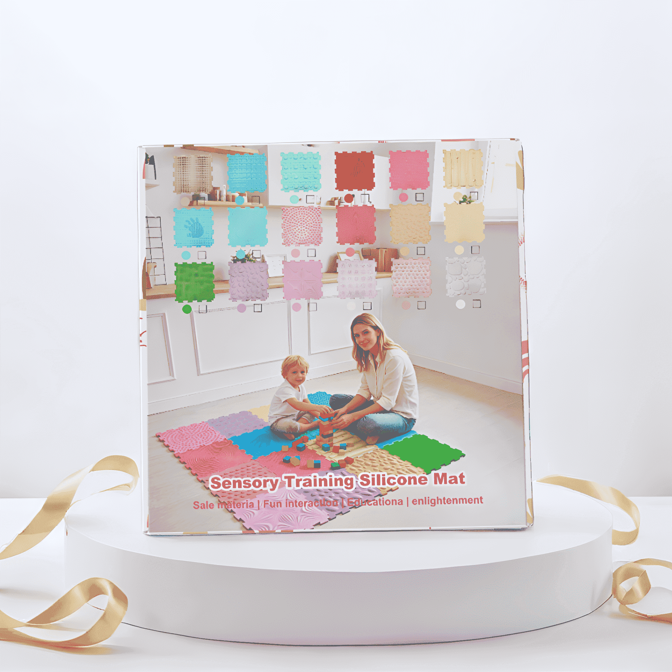 Quality Portable Sensory Training Silicone Mat Kids Non Toxic Footprint Texture Tactile Massage Home Sensory Rehabilitation Pad for sale