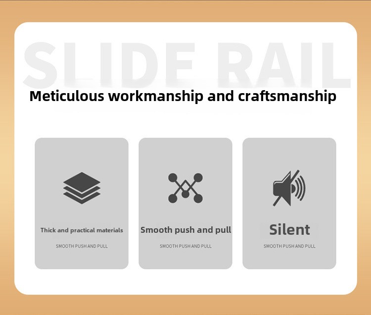 Modern Two-Section Silent Buffer Slide Drawer Soft Closing Iron Bottom Thickened Hidden Rail Bounce Support 10inch Living Room