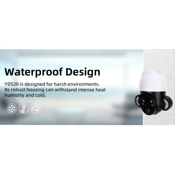 H.265 Battery Security Camera WiFi 3MP Solar Powered Outdoor Camera