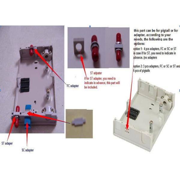 Wall Mount Fiber Termination Box Lightweight FTTH LC PC Patch Cord