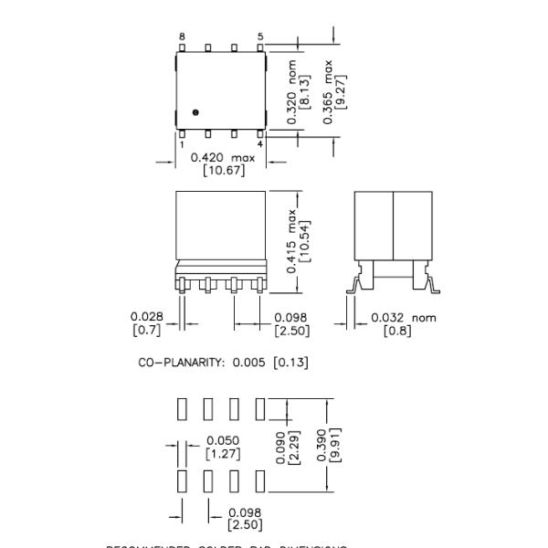 DC DC converters SMPS Flyback Transformer Ferrite core for LTC4267 chip