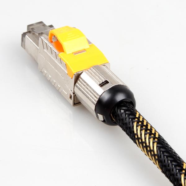 Double Shielded Solid Cat 8 Ethernet Cord , S/FTP 22AWG 40 Gigabit Network Cable