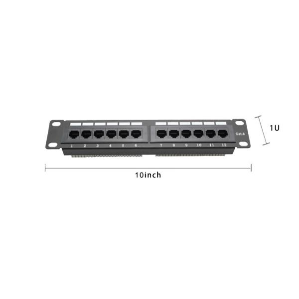 Shielded RJ45 Ethernet Patch Panel with Cat6a Compatibility and 1U Height for Efficient Network Setup