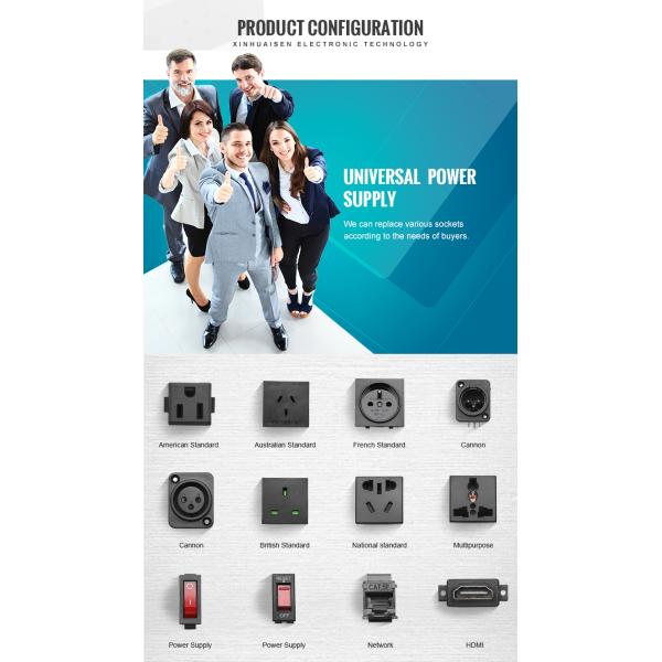 Mounted Power Office Desk Electrical Socket Data Panel Socket Brushed Sliver ODM
