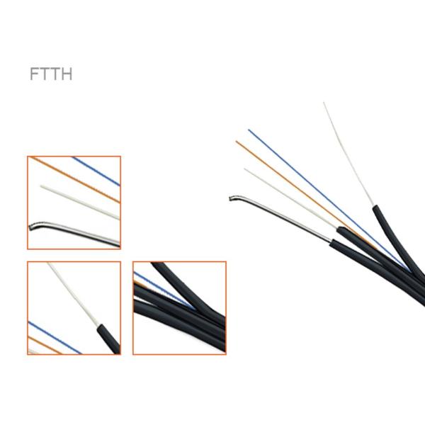 Outdoor Indoor 1 Core 2 Core FTTH Drop Cable With Messenger