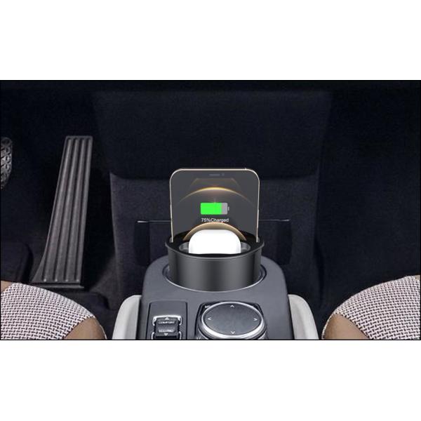 Cup Car Wireless Charger With Convenient Wireless Charging & Cable Charging