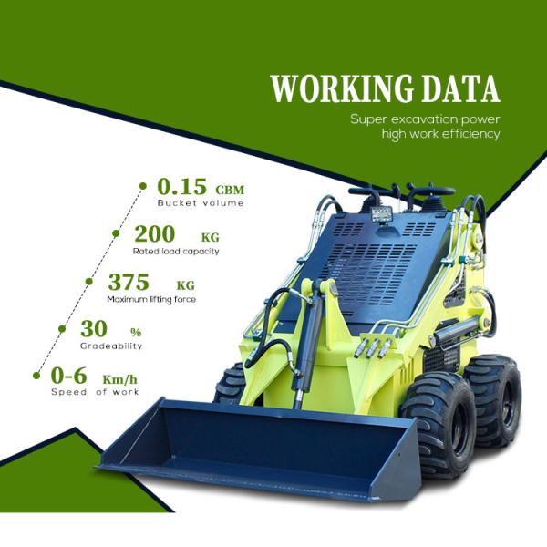 Mini Skid Steer Loader EPA Engine Wheels Bucket Versatility Mini Wheel Loader for Sale