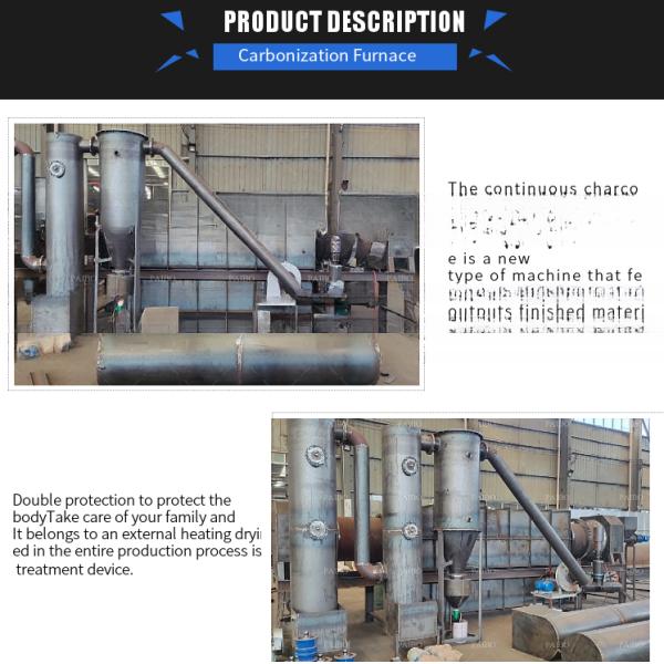 7CBM Capacity Continuous Charcoal Powder Making Machine for Peanut Shell Carbonization