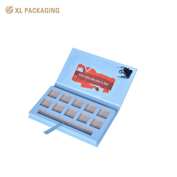 XL Packaging Custom Packaging Box Factory Luxury Embossing Logo Soft Touch Lamination Fashion Face Eye Shadow Palette Paper Packaging Box With Mirror