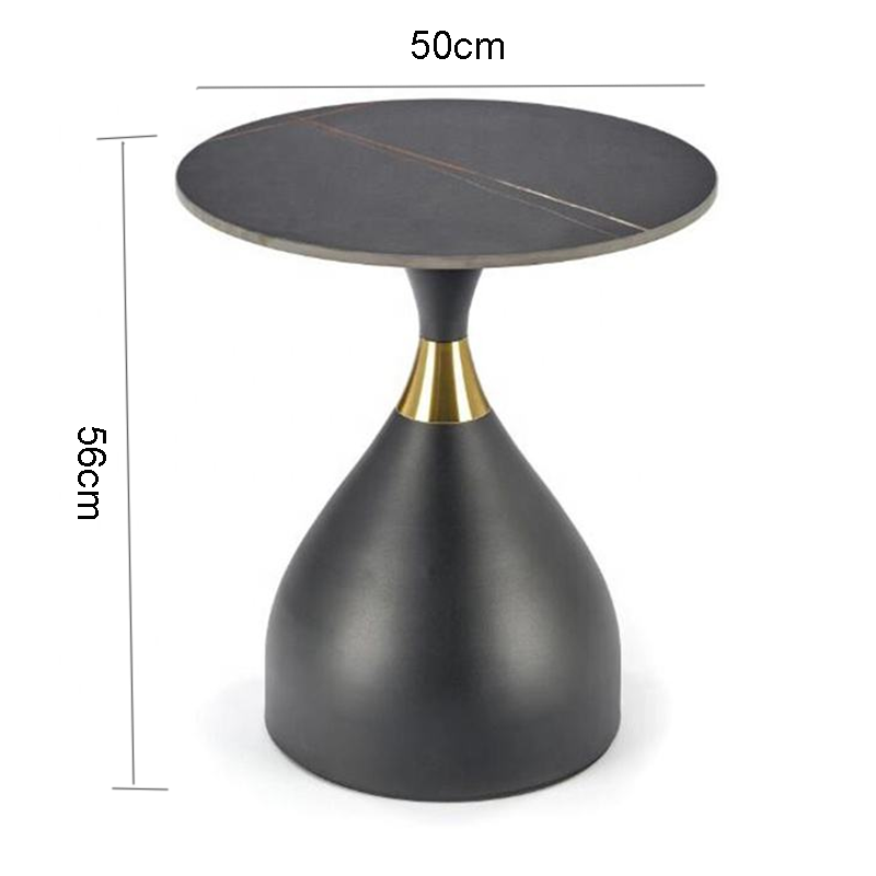 Modern Convertible Metal Accent End Table Bedside Table Small Sofa Side Table Coffee Table for Living Room Sintered Stone Rock