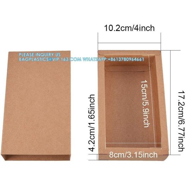 Rectangle Drawer Kraft Boxes Small Cardboard Present Packaging Boxes For Party Favor Treats, Candy And Jewelry Crafts