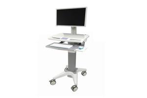China Adjustable Height Stand Up Desk Hospital Mobile Workstation Cart With Monitor Mount (ALS-WT02) on sale