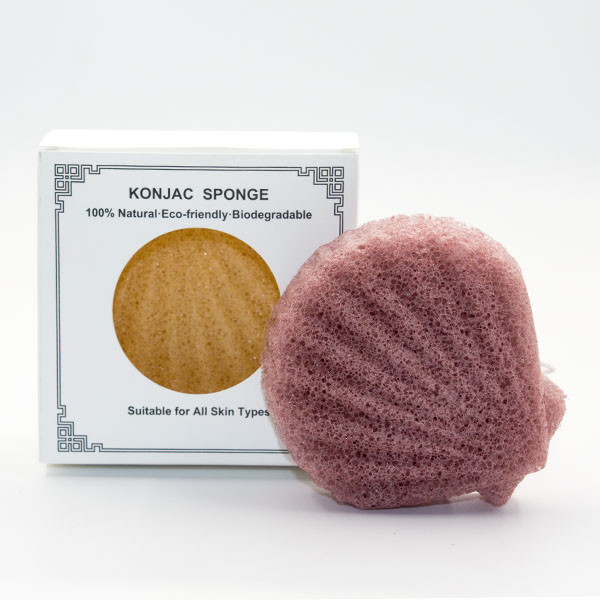 Large Shell Shaped Sponge Bamboo Charcoal Konjac Sponge For Acne