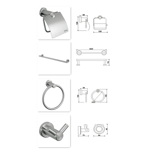 4 Piece Stainless Steel Bathroom Hardware Sets Luxury Rust - Proof