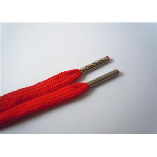 Polyster Thin Flat Shoe Laces Plastic Tip Washable With No Slip