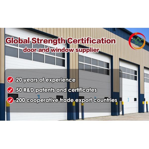 Customizable Automatic Factory Overhead Sectional Industrial Door With Pedestrian Gate and Window