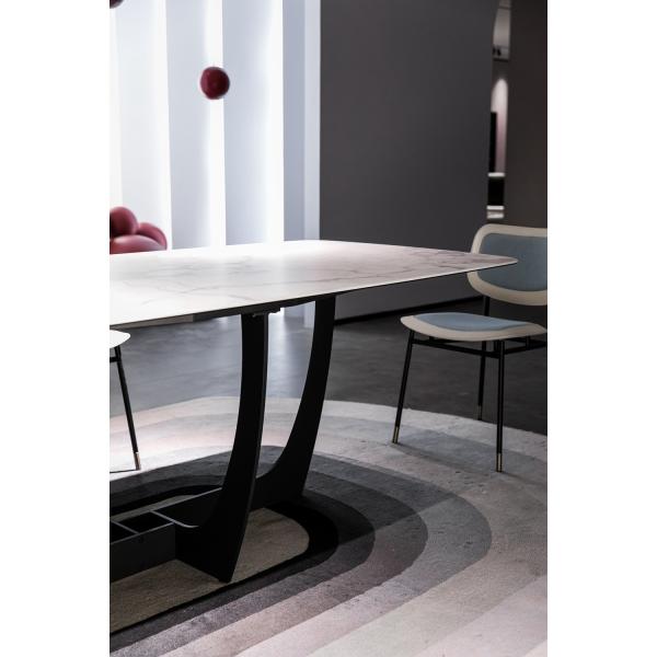 Ceramic Marble Top Counter Height Dining Table Set With Metal Base