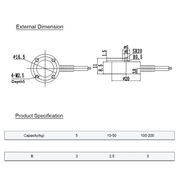 Micro Sensor Weight Sensor Load Cells 1000kg for Measurement High Comprehensive Precision Customized 