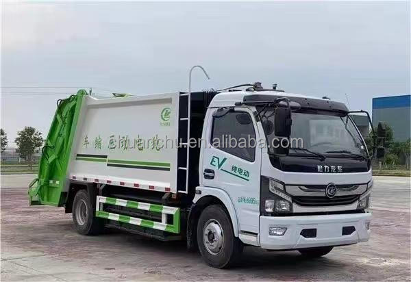 Energy Compressed Trucks Dongfeng 4x2 8CBM Automatic Electric Garbage Truck Compactor with Self Loading and Unloading