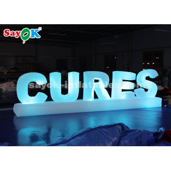 White Inflatable Alphabet With 17- Color Changed By Touch Screen Remote Control