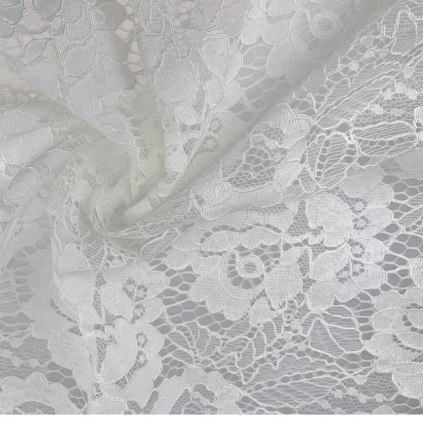 Piece Dyeing Embroidered Mesh Lace Fabric Wedding Dress Lace Fabric 59 Inch