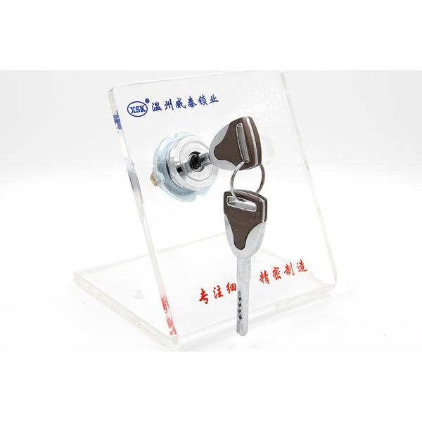 Round Shape Safe Cam Lock Two Side Open Sand Chrome Plated Printed Logo