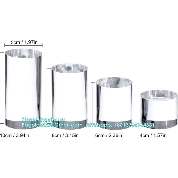 Acrylic Cube Cylinder Round Photo Props, Transparent Solid Acrylic Display Blocks For Photography Boutique Jewelry