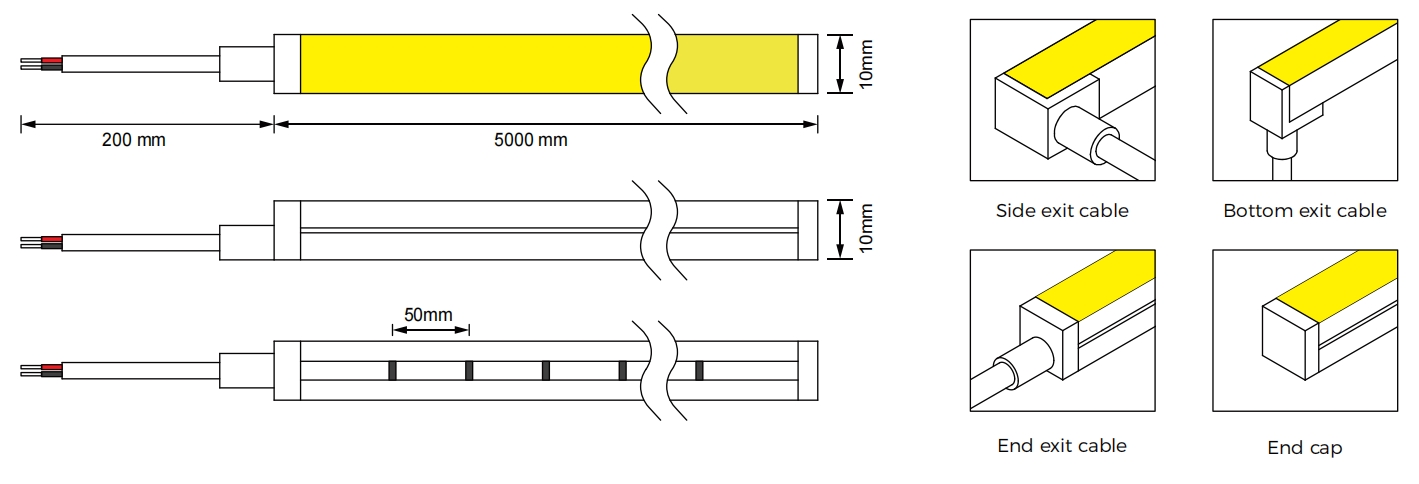 High Efficiency Top Bend LED Neon Strip The Ultimate Solution for Your Architectural and Decorative Lighting Needs NHT-1010
