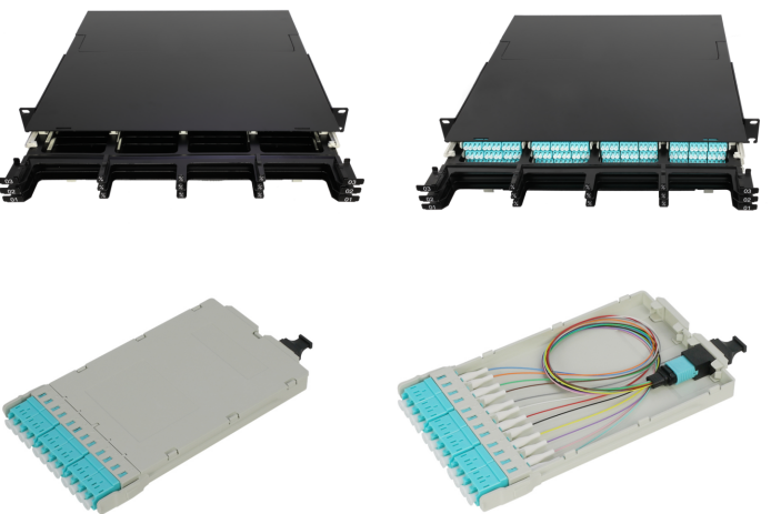 1U 144Cores High Density MPO Cassette Patch Panel