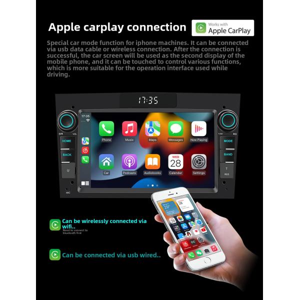 Creatall 7-Inch HD Screen Android Car GPS Navigation System Compatible Opel Smart for BT Wireless CarPlay Dashboard USB