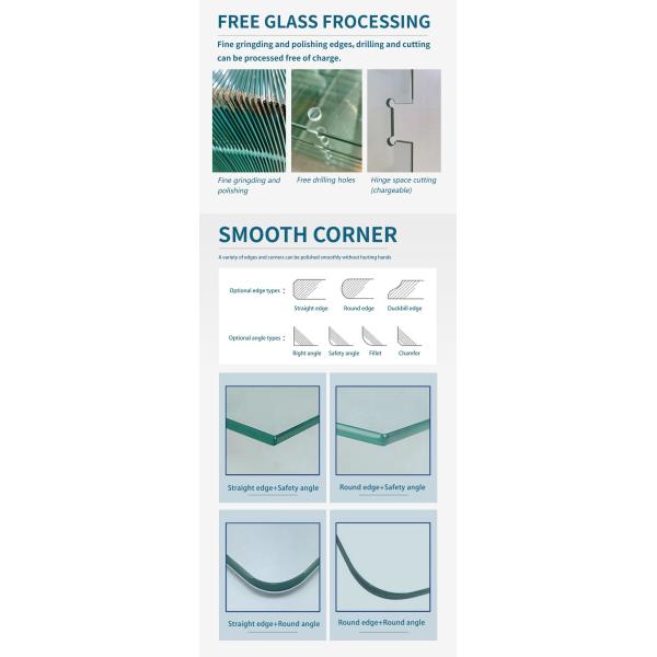 Solid Extra Clear Fluted Texture Pattern Tempered Toughened Safety Decorative Glass