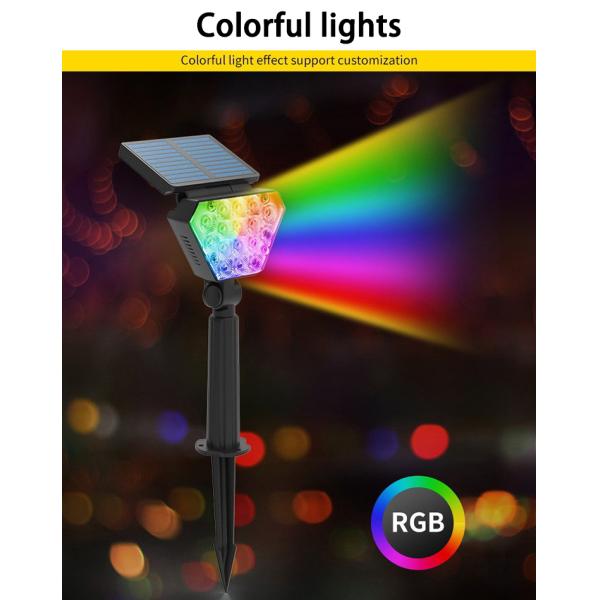 16LED Solar Lawn Light 12W Super Bright Beads Double Angle Adjustable With Removable Rod