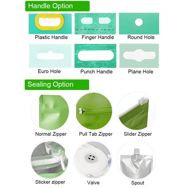 Custom Print Window Pouch Standup Ziplock Bag Resealable Moisture Proof Packaging Self Sealing Laminated Plastic Zipper Food Bag