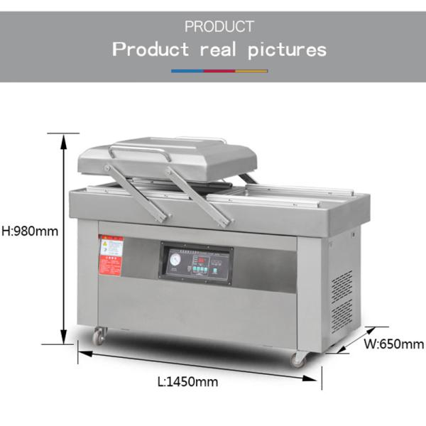 Plastic Packaging Double Chamber Vacuum Bag Sealer for Dry Food Vegetable Fish Fruits