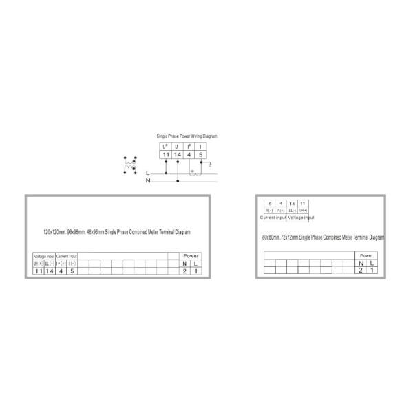 Current Ac 1a/5a Digital Multifunction Meter Easy Operating 48 * 48mm Mini Size