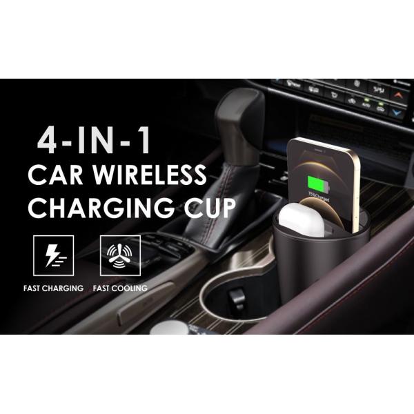 Cup Car Wireless Charger With Convenient Wireless Charging & Cable Charging