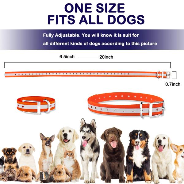 TPU Waterproof Dog Collars With Buckles Adjustable Replacement Strap Soft Belt