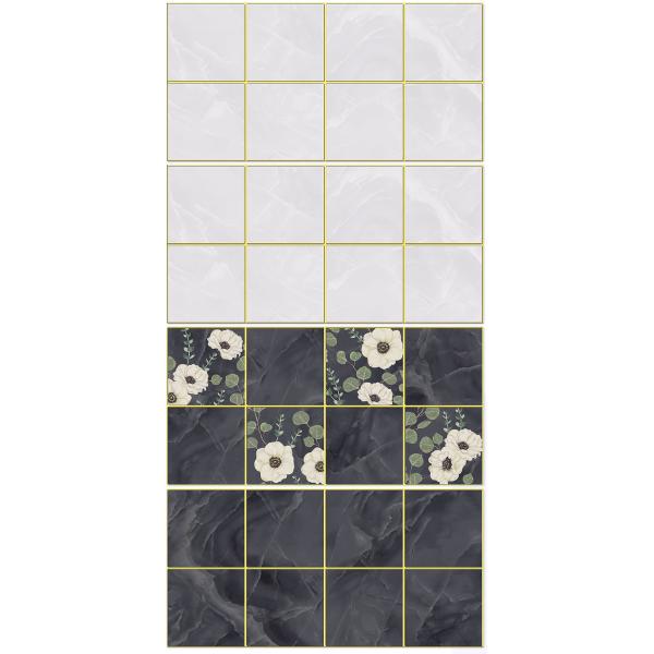 300x600mm Vintage Ceramic Wall Tile Dark Gray Mirror Surface