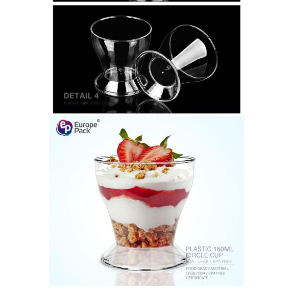 150ML high quality reusable plastic smoothie cup for dessert shop