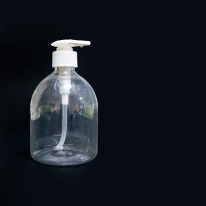 China 500mL Round Transparent Hand Sanitizer Plastic Shampoo Bottle with Pump on sale