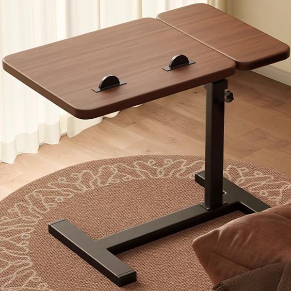Overbed Table Mobile Computer Desk, Adjustable Height, Laptop Cart C Shaped Side for Sofa Bedroom Living Room