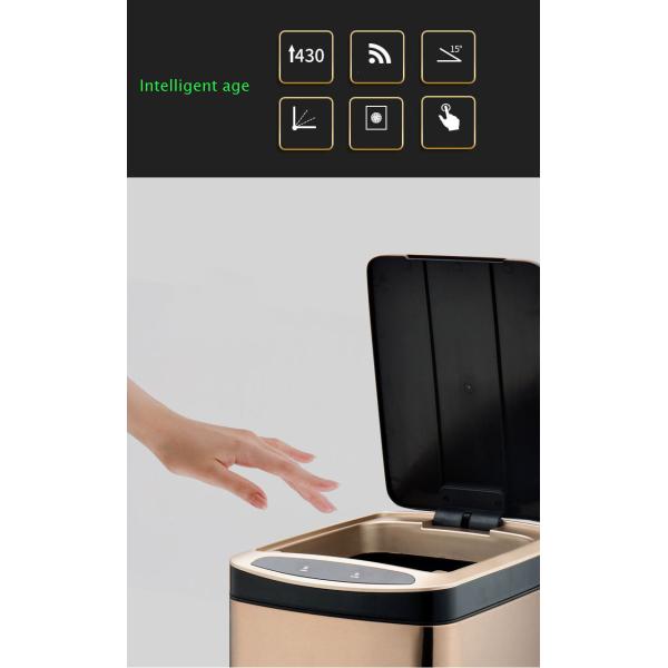 Kitchen Large Home Automatic Charging Smart Induction Stainless Steel Electric Trash Can with Lid