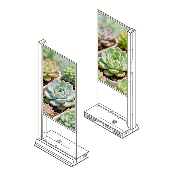 55 Inch Ultra-Thin Vertical Transparent OLED Display Stand for Premium Floor Advertising Solutions
