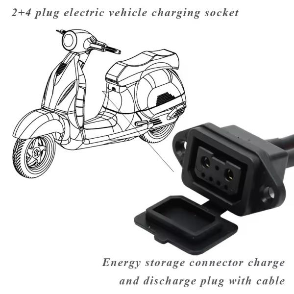 Electric Bicycle Lithium Battery Charging Socket — 2+4P EV Lithium Battery Charging Connector