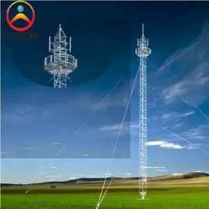 High Quality Steel Pipe Telecommunication Guyed Tower with Antenna Bracket