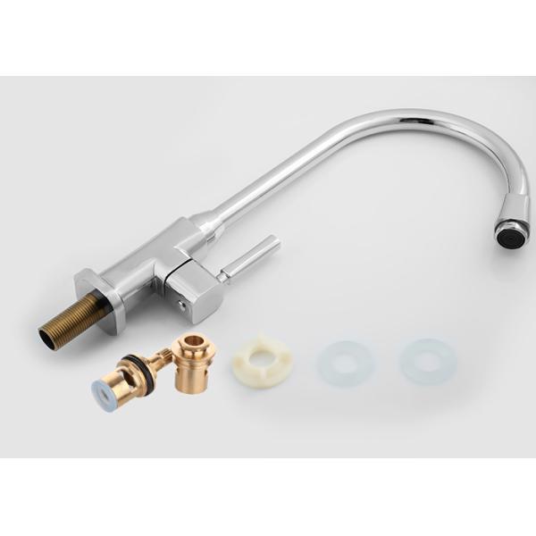 Single Hole Kitchen Sink Faucets Mechanical Deck Mounted Plated And Brushed