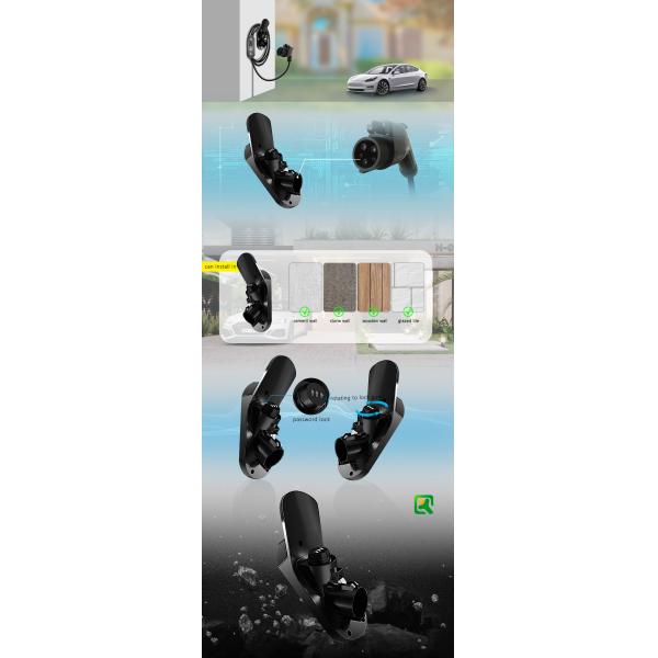 IP55 Wall Mount EV Charger Type 1 Plug Cable Holder For Manufacturing Purpose