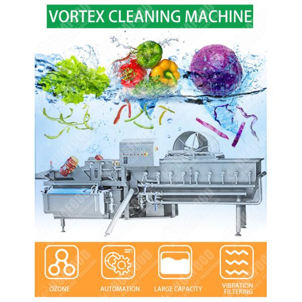 AC380V Air Bubble Vortex Type Vegetable Fruit Washing Machine